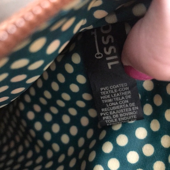 Fossil Key Per Pink Orange Zippered Pouch Bag - Picture 7 of 7